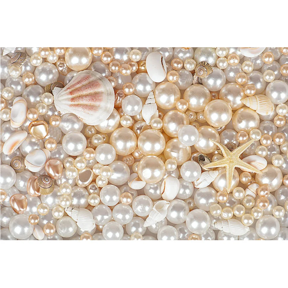 Pearl Shell Baby Cake Smash Backdrop Under the Sea Little Mermaid Birthday Party Background Portrait Photography Studio Props