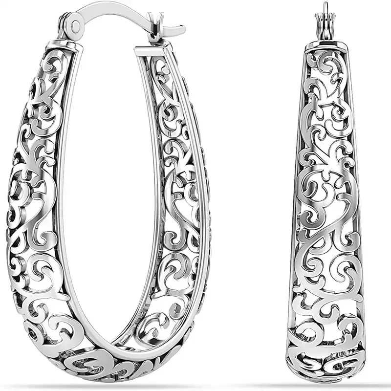 New Fashionable Temperament, Elegant Carving Patterns, Retro Distressed Ear Buckles, Women's U-shaped Ring, New Design