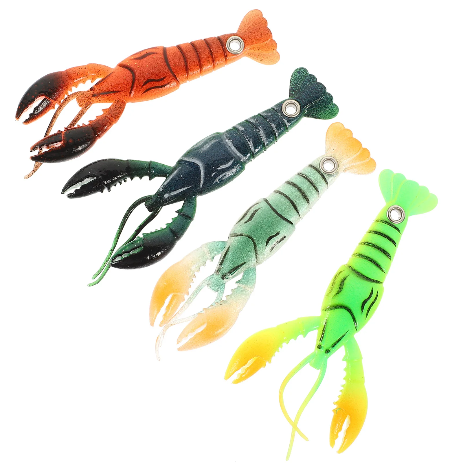 

4 Pcs Fishing Lures Fake Baits Artificial Crayfish Softer Wear-resistant Portable Swim