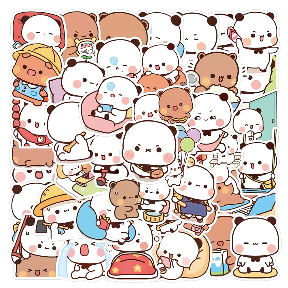 10/30/50/100 Uds. Pegatinas de dibujos animados de Bubu y Dudu, pegatinas de Anime Kawaii, pegatinas decorativas bonitas para álbumes de recortes, papelería, teléfono, portátil