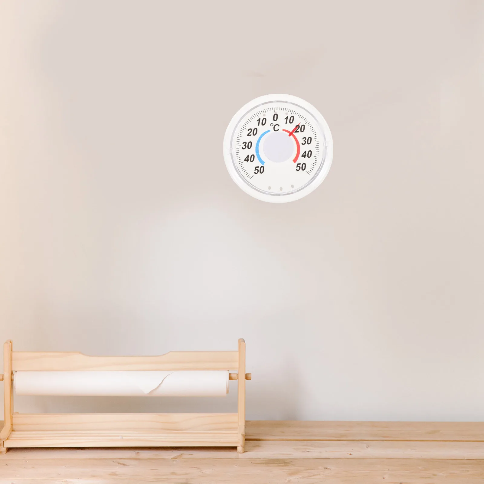 

3Pcs Wall Thermometer Wooden Base Design Indoor Temperature Gauge Easy Read Dual Scale for Home Office Classroom Use Silver