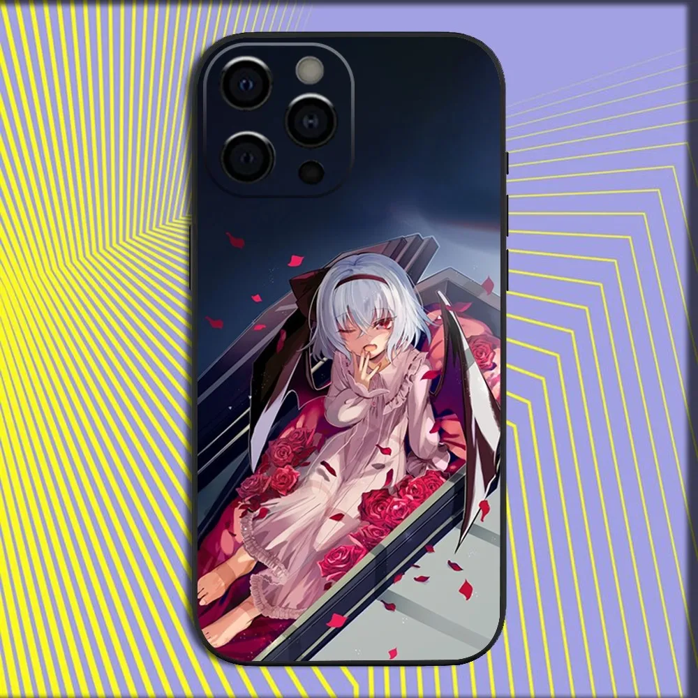 T-TouHou Project Flandre Phone Case For iPhone 16,15,14,13,12,11,Pro,X,XS,Max,XR,Plus,Mini Soft Black Cover