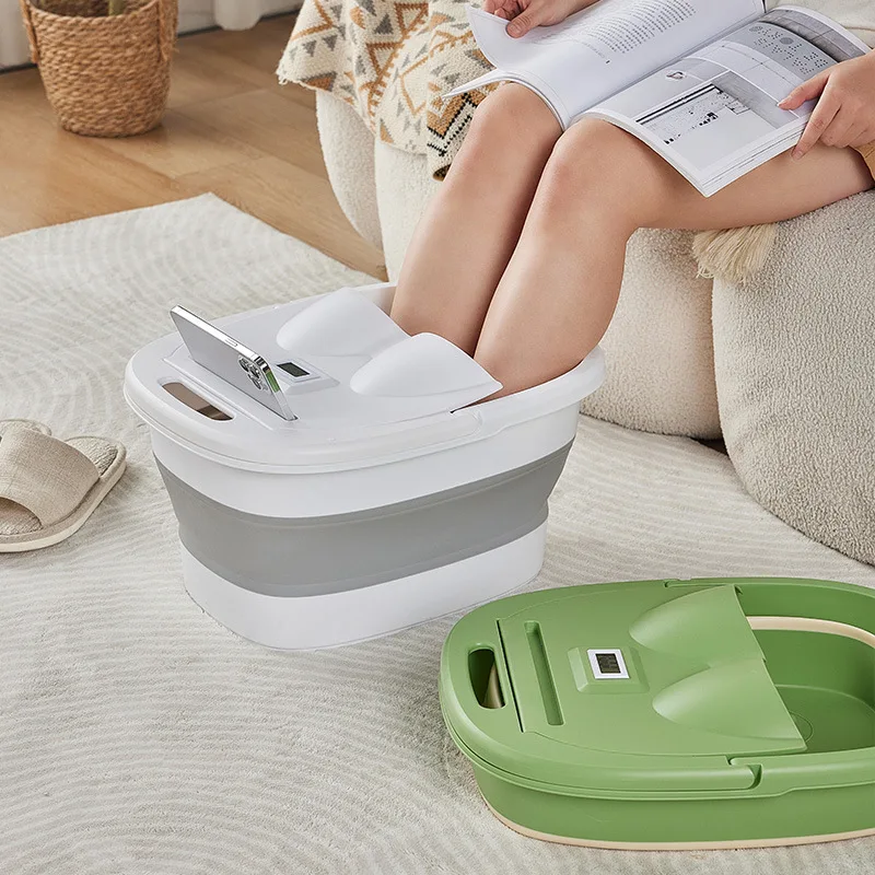 

Ведро для ног, складное с ручкой, ванна для ног, портативное ведро для хранения над тележкой, ведро с высокой глубиной для ванны