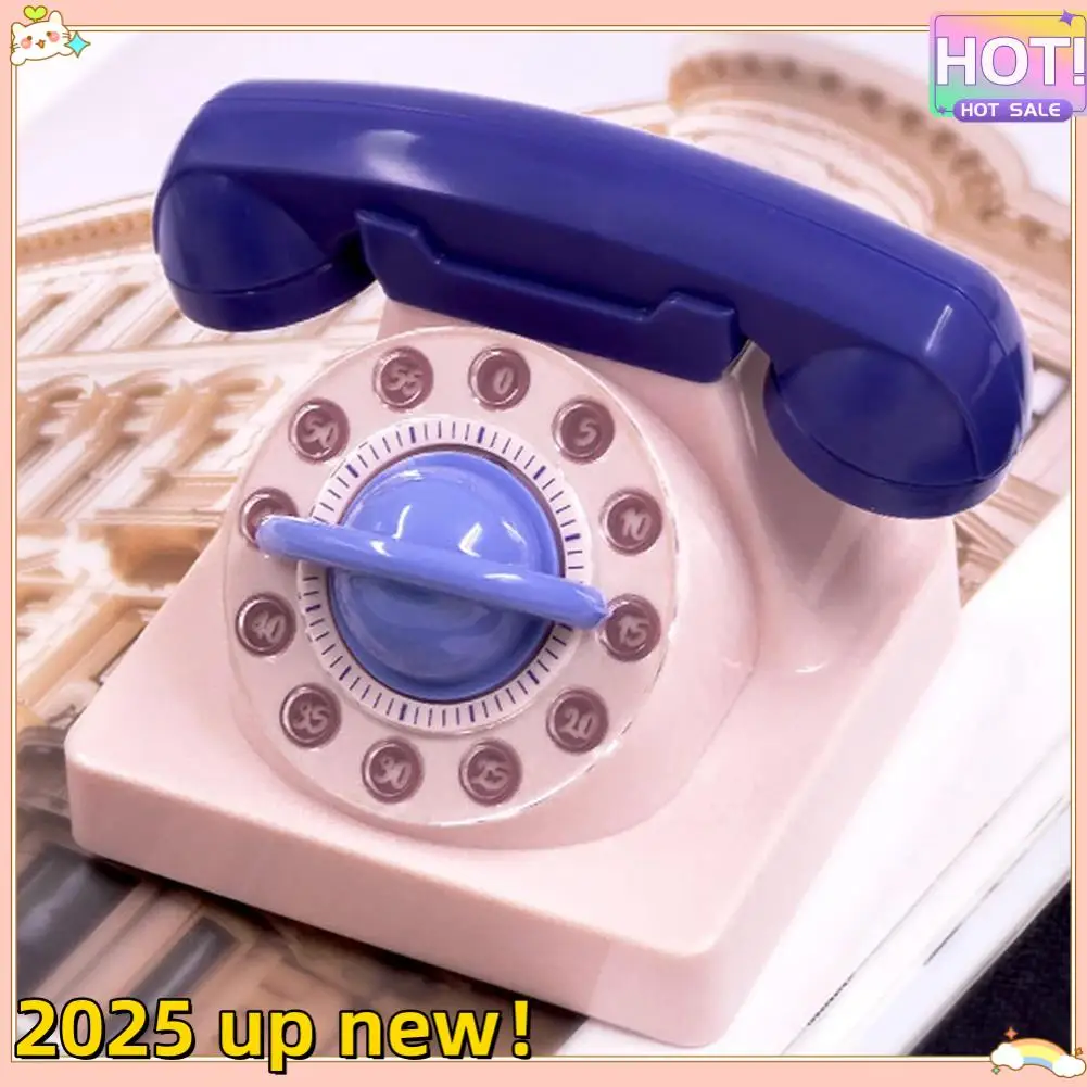 Delikatna tekstura - mechaniczne nakręcanie w kształcie telefonu z kreskówek Ręczny timer obrotowy 360 stopni, odpowiedni do nauki dzieci Orga