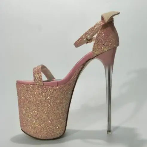 

LLXF Zapatos Mujer, летние пикантные туфли на платформе для ночного клуба, женские сандалии с пряжкой, свадебные туфли большого размера на тонком каблуке 19 см