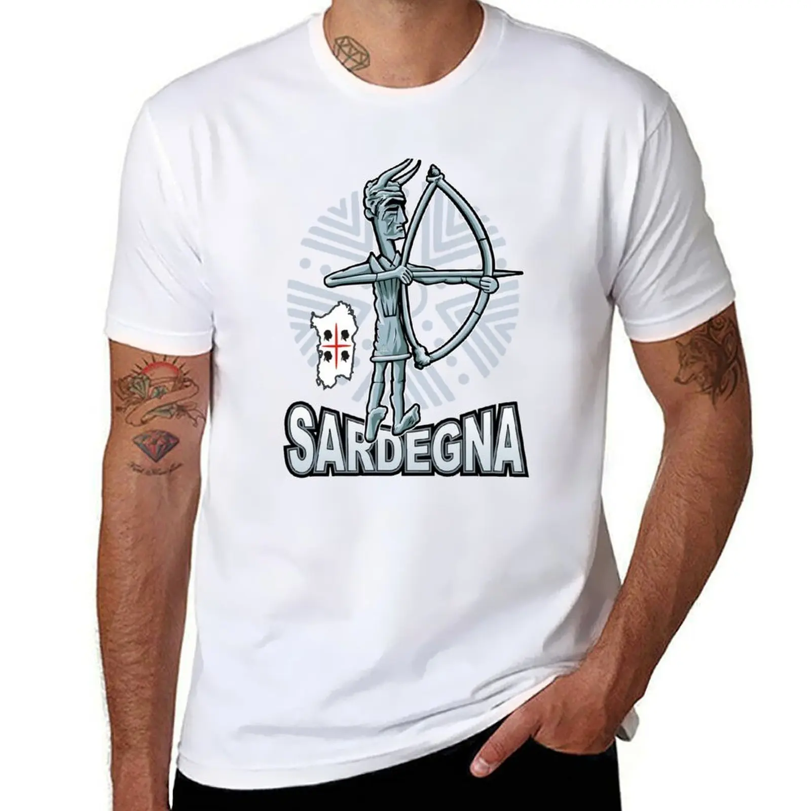 Camiseta Sardegna arciere bronzetto sardo, camisetas de anime para hombre, camisetas de algodón 100%