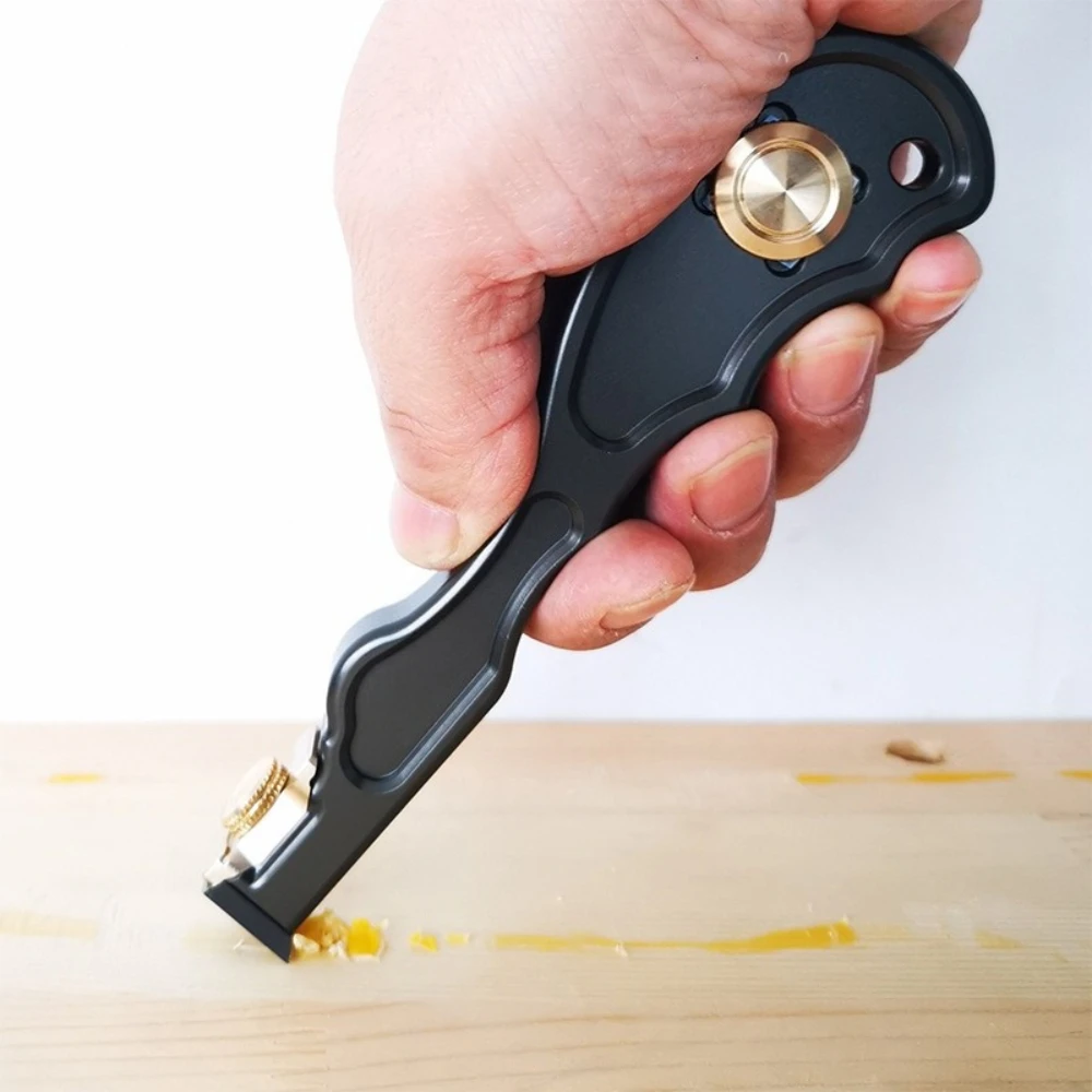 2 in 1 Glue Scraper Remover Mini Wood Carbide Scraper  Aluminum Alloy Handle Woodworking Tool