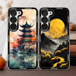 Phone Case For Samsung Galaxy S20 S21 S22 S23 S24 FE Plus Ultra A54 A53 A52 A34 5G TPU Soft Cover Japanese Landscape