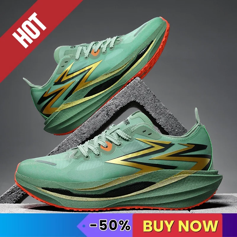 NEW Men Sports Running Shoes Carbon Plate Marathon Sneakers Breathable Comfortable Male Athletic Fitness Walking Sneakers MAX