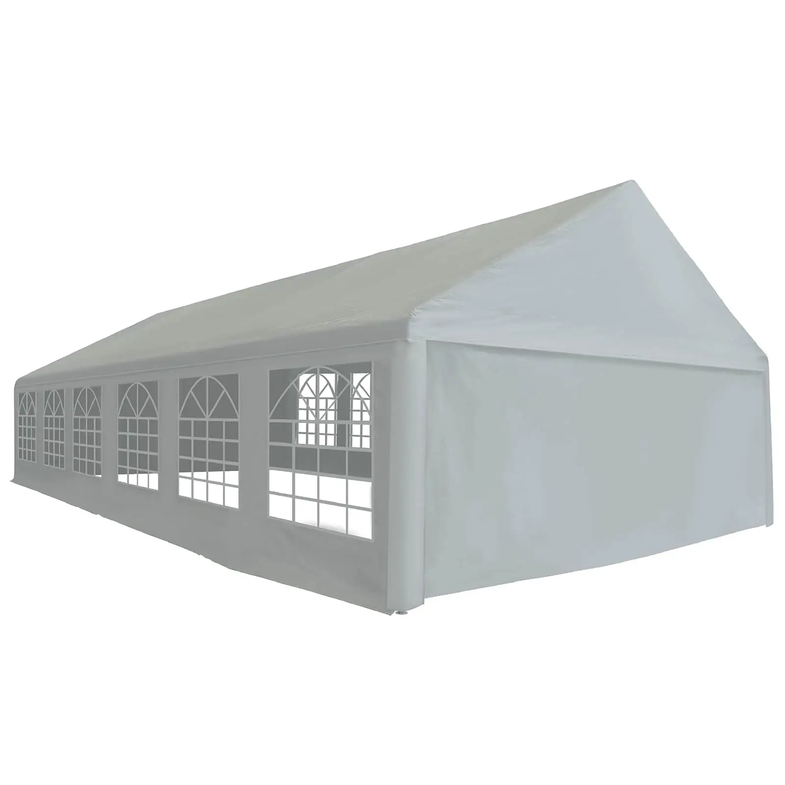 y 12 x 6 ft PE Tent Fabric with Roof and Side Panels, Polyethylene for Outdoor Events, Door with Zipper and Window