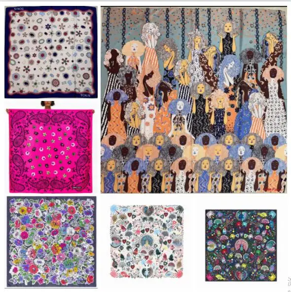 

Foreign trade Spanish women's scarf fine print animal flower large square print temperament cape many types of bib