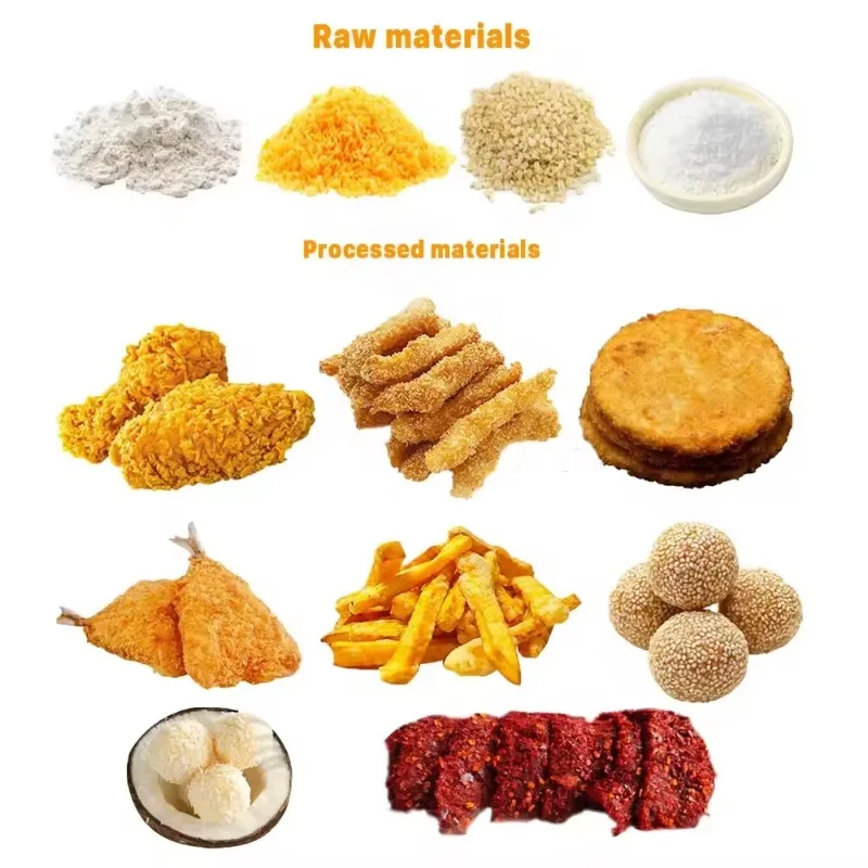 Custom Made Fried Chicken Breading Machine Bread Crumbs Coating Hoister Machine Batter  Coconut Milk Cube Rotary Breading