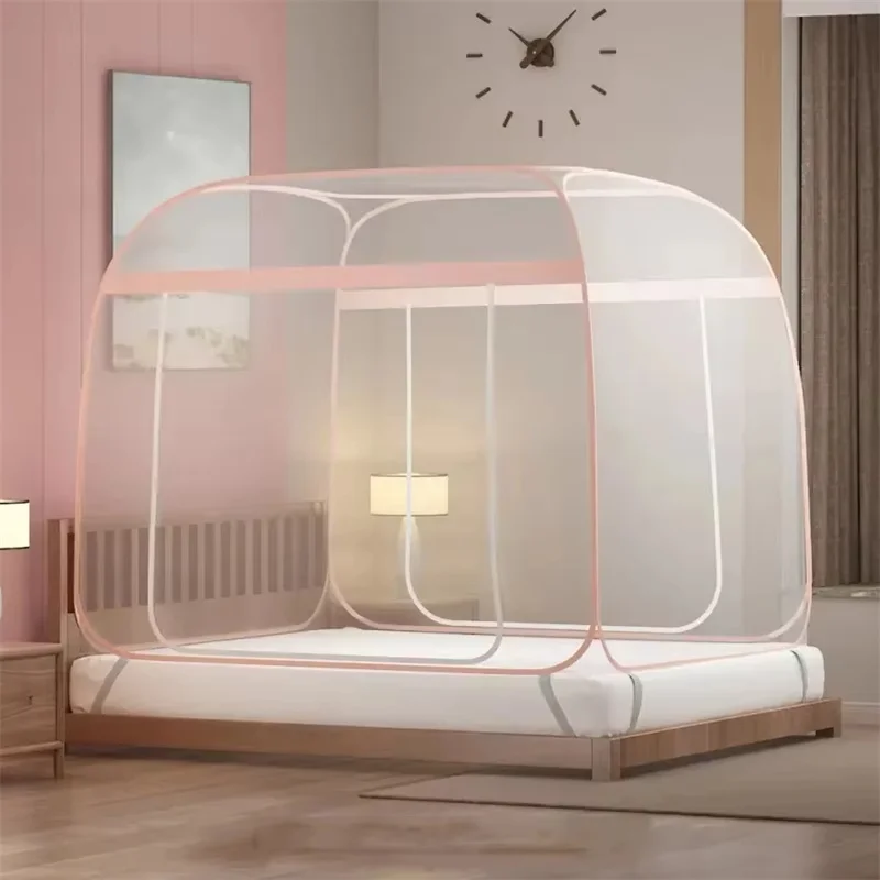Double Door Full Bottom Mosquito Net Large Space Installation-free Yurt Mosquito Net Summer Foldable Anti-mosquito Mesh Tent
