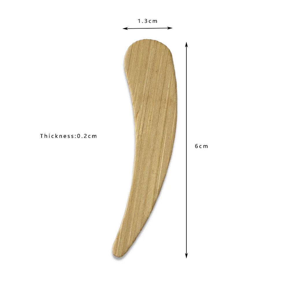 Bamboo 50-pack Cosmetic Facial Makeup Spoon Spatula Mini Makeup Spatula, Biodegradable Compostable Cosmetic Cream Spatulas Spoon