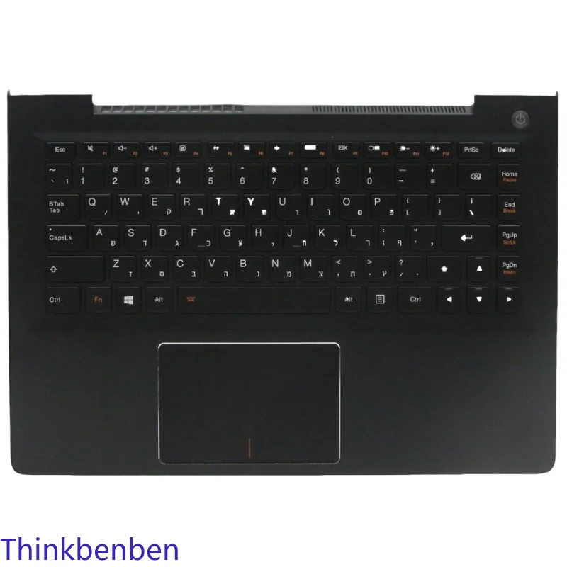 

HB Hebrew (IL Israel) Black Keyboard Upper Case Palmrest Shell Cover For Lenovo Ideapad U31 70 500S 13 13ISK 5CB0J30964