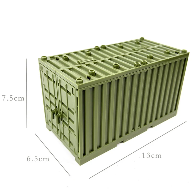 Military Container Scene Building Block Accessories Toys Harbour Wharf Freight Center