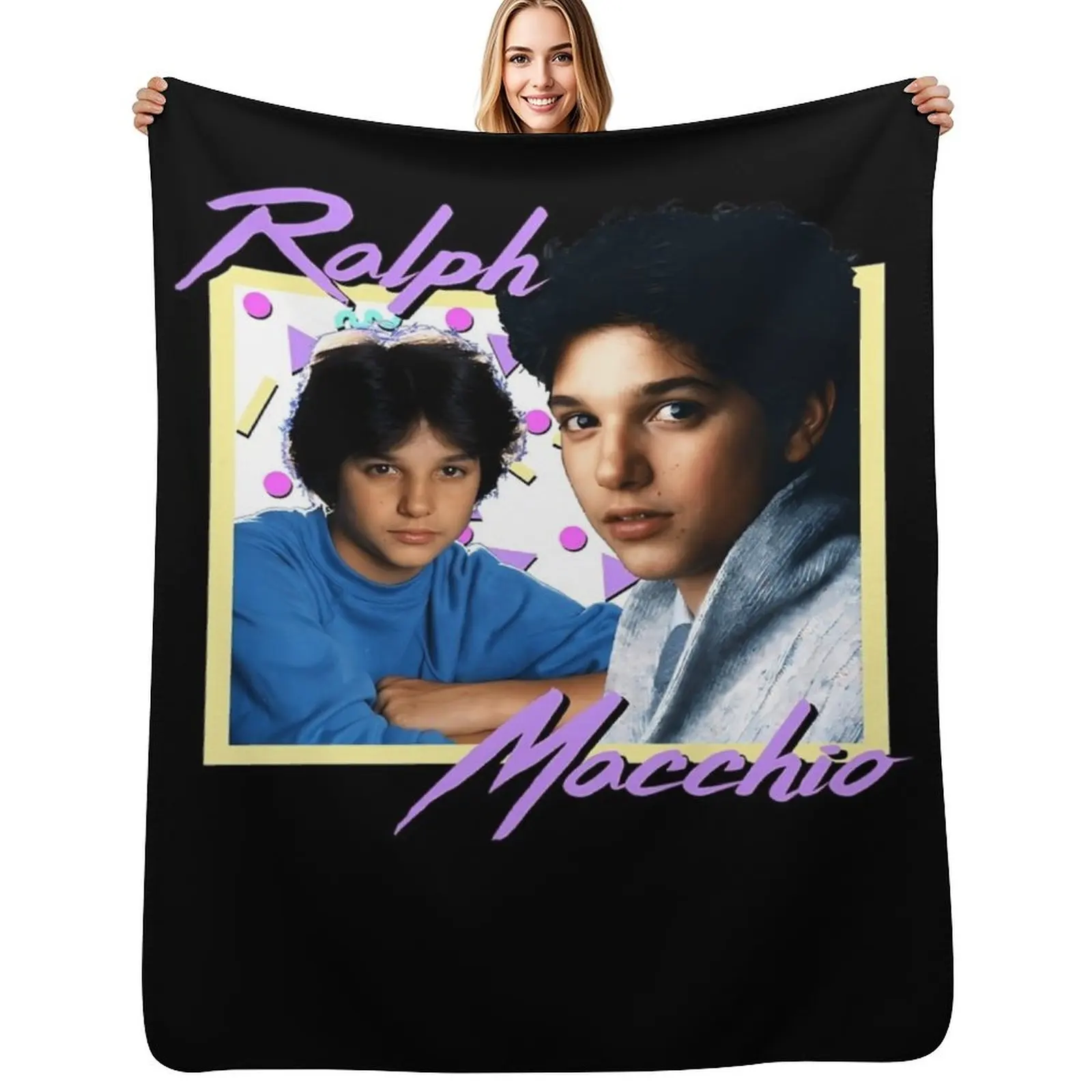 80s Ralph Macchio Throw Blanket Foldable Soft Warm Blanket for Outdoor Use