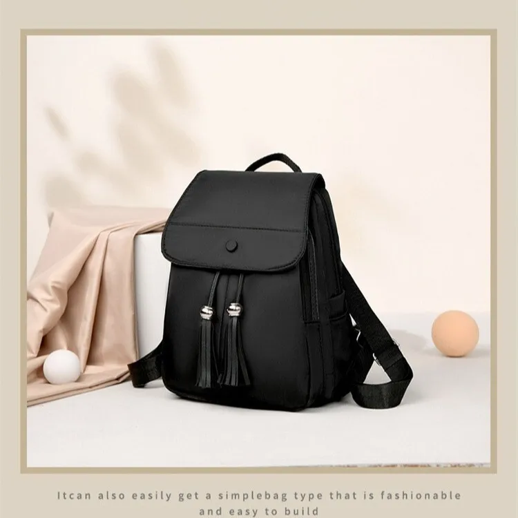 Fashion Simple Solid Color Backpack Women Large Capacity Lightweight Commuter Work Travel Daypack