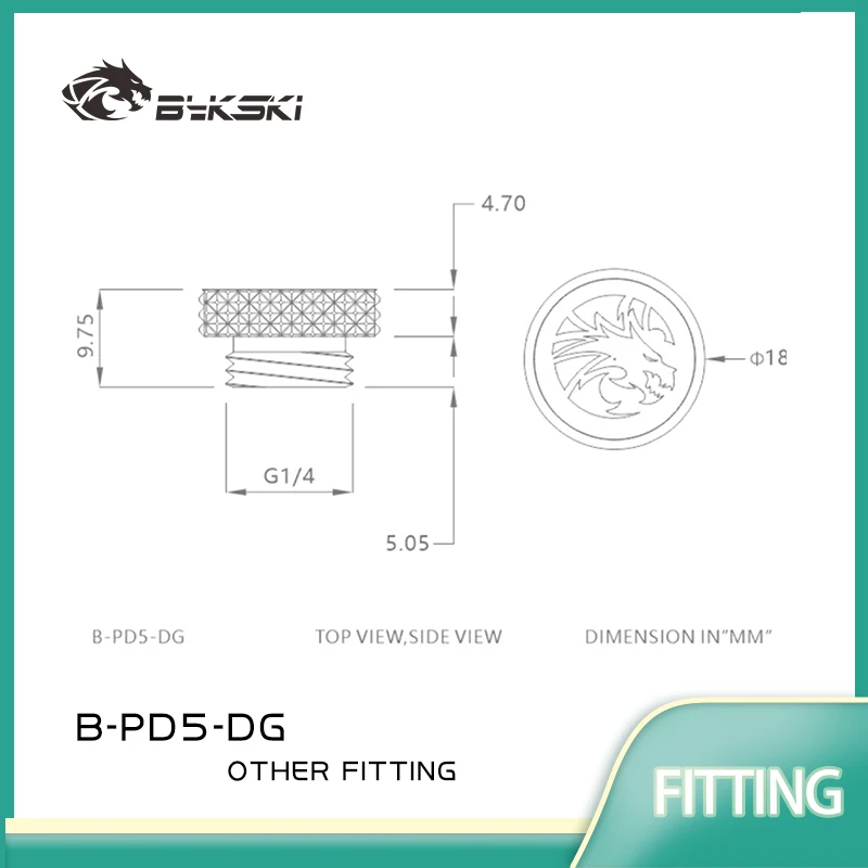 

BYKSKI B-PD5-DG Plug G1/4'' Thread Water Cooling System building Metal Sealing Lock Radiator End Plug PC Accessories Fitting