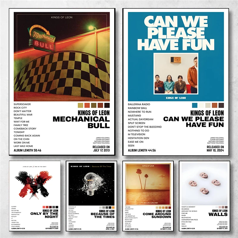 American Rock Band K-Kings of Leon Posters Minimalist Y2K Aesthetic Prints Canvas Painting Wall Pictures Home Living Room Decor