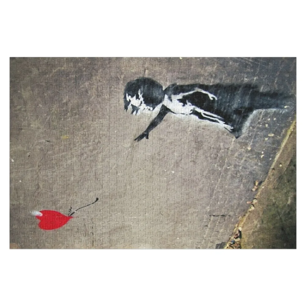 

Banksy's Girl with a Red Balloon II Jigsaw Puzzle Customizable Child Gift Custom Name Wood Puzzle