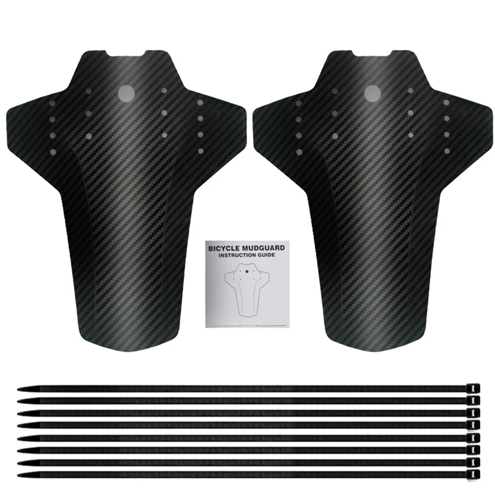 

Universal 2pcs Carbon Fiber Front/Rear Wheel MTB Fenders Mud Guards Bike Fender Mudguard