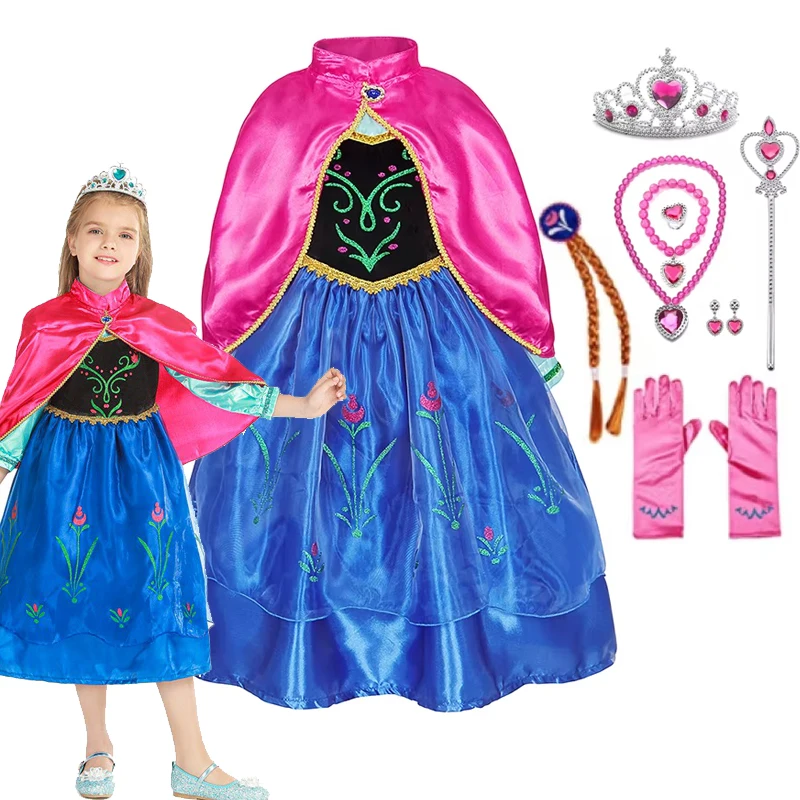 Halloween Rosa Anna Prinzessinnen-Kostüm Kinder Mädchen Festliches Geburtstagsparty-Kleid Prinzessinnenkleid Karnevals-Party Kinderbekleidung