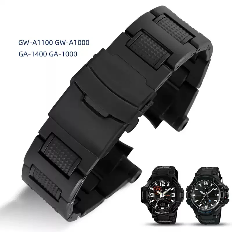 

Plastic Steel Watchband for Casio GW-A1100FC GW-A1000 GW-4000 GA-1000 Watch Strap High Quality Men's Sport Bracelet 16mm