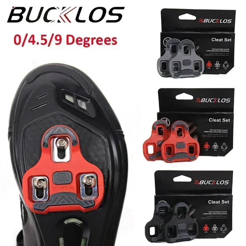 

BUCKLOS for KEO System Bike Cleats for LOOK KEO Road Bicycle Pedals Cleat Self-locking Cycling Shoes Cleats 0/4.5/9 Pedal Clips