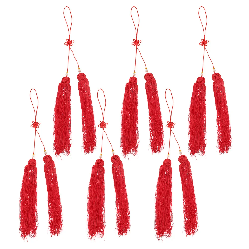 

6Pcs Sword Tassel Colored Hanging Tassel Decoration Vibrant Pendant for Tai Chi Sword Training Competition