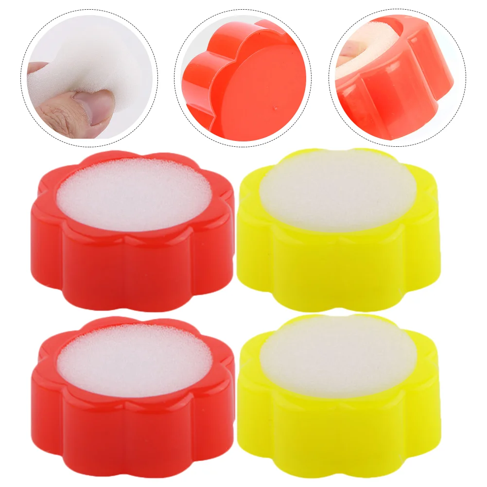 

12 Pcs Sponge Cylinder Hand Wet Device Cash Counting Moistener Office Supply Finger Flower Shaped Tool