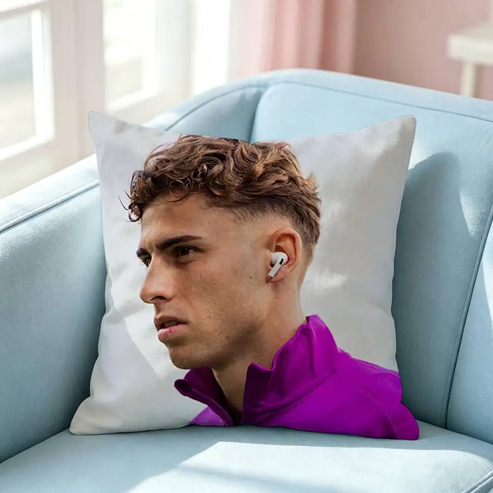 Football Star Fermin Lopez Square Double-Sided printed Pillow Case Bedroom Bedside Pillow Sofa Cushion Cover