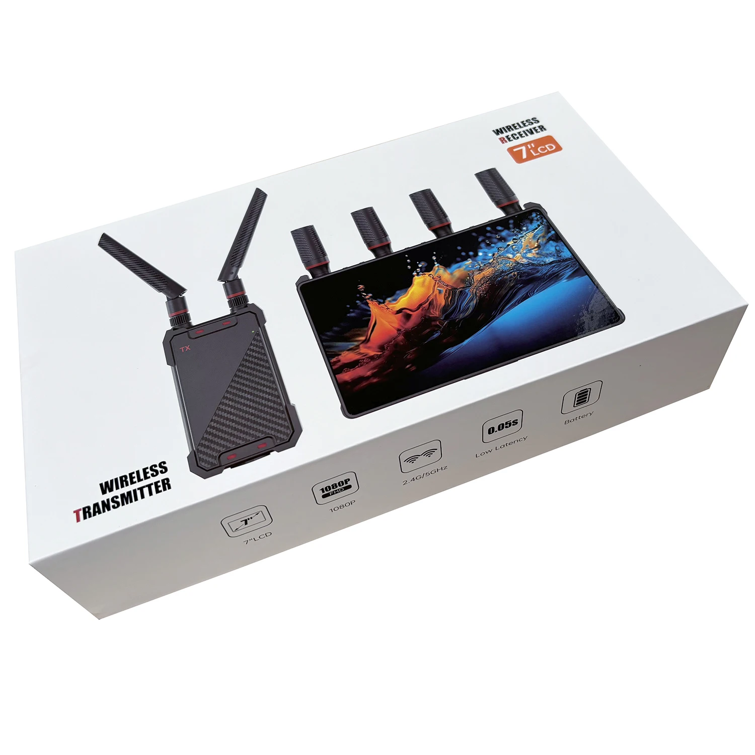 5G Wireless HDMI Extender 400m Video Transmitter and Receiver with Screen Battery Slot for Church Wedding Camera Live Streaming