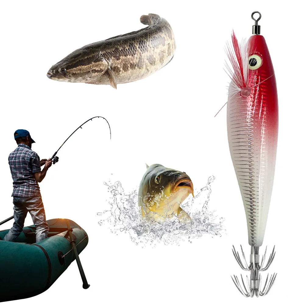 10 جرام/10 سنتيمتر خطاف صيد على شكل سمكة الطعوم هوك مزدوج متوهجة الأخطبوط الطعم أدوات صيد السمك توهج في الظلام الأخطبوط الطعم للمياه المالحة والمياه العذبة #3