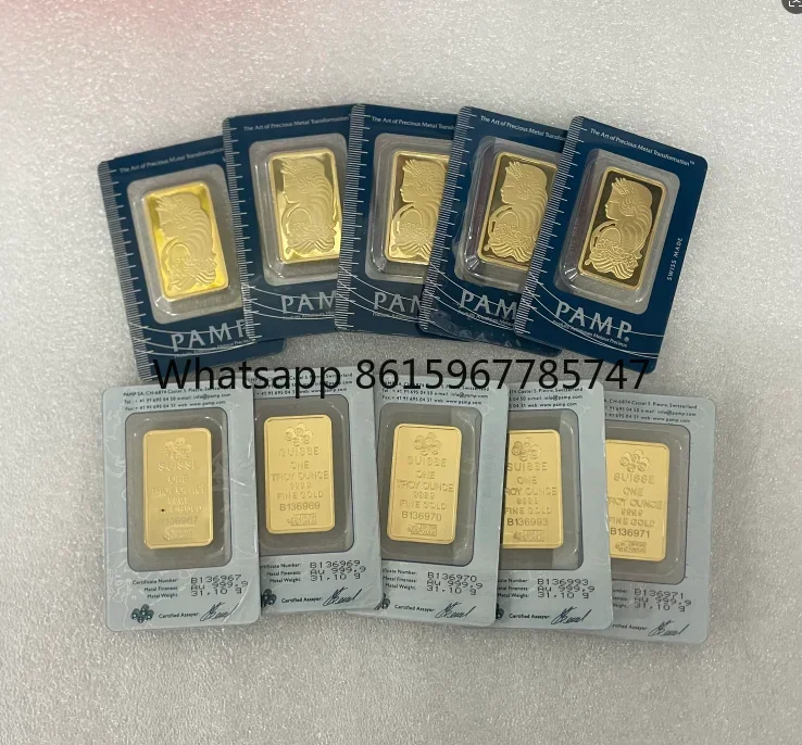 NEW 1oz/2.5g/5g/10g/20g/50g/100g Switzerland Gold Bar Silver Bar PAMP Suisse Lady Replica Bullion Gold Coin Gifts