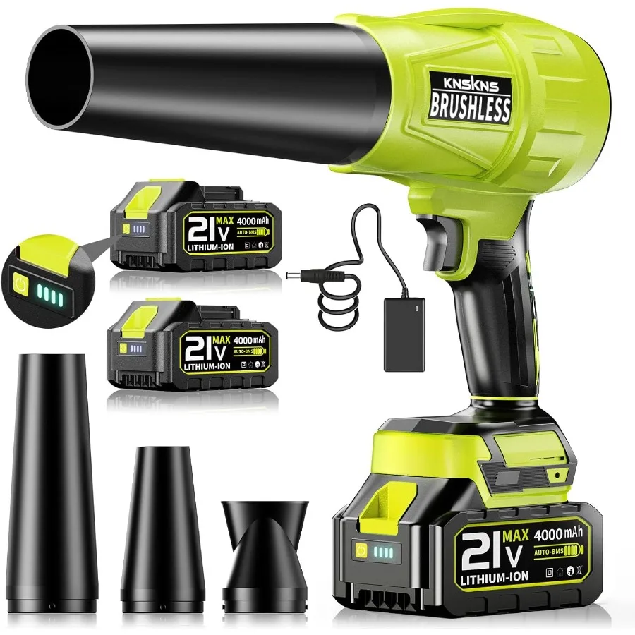 

Беспроводная электрическая воздуходувка для листьев с высокоскоростным двигателем 580000 об/мин. Легкий портативный дизайн включает в себя 2 аккумулятора емкостью 4,0 Ач и зарядку.