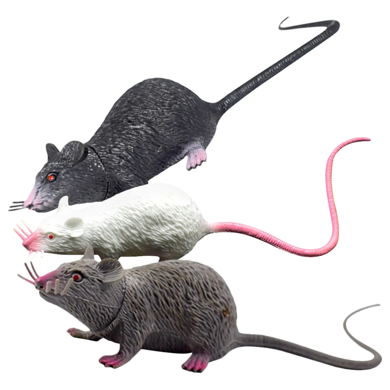

3Pcs Fake Rat Spooky Prank Simulated Rat Creepy Party Prop Halloween Decoration Realistic Trick Mice Pranks Fake Rats