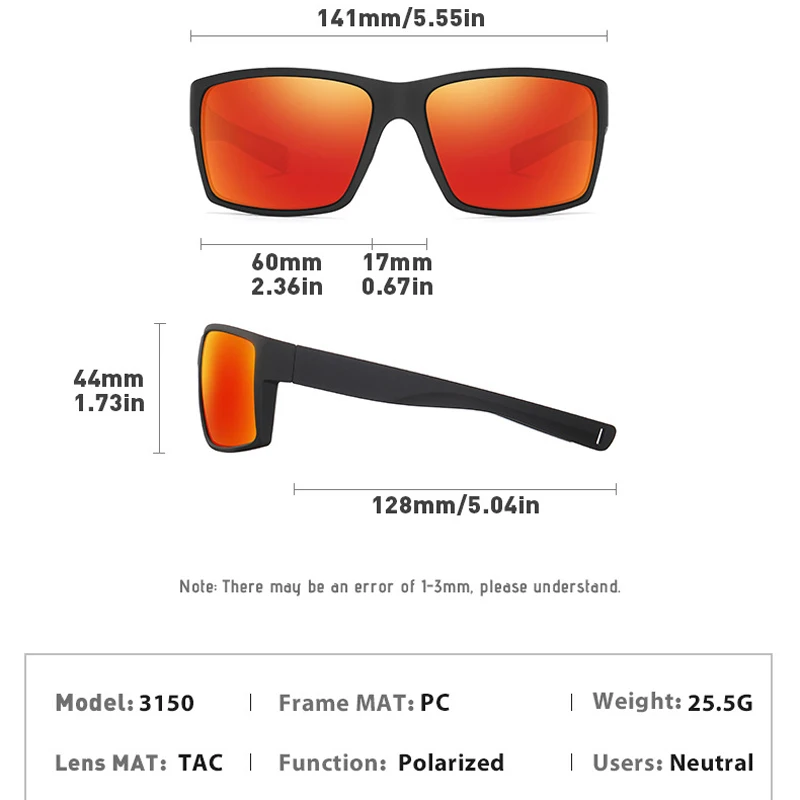 VCKA TR90 Men Optics Polarized Myopia Sunglasses Women Fashion UV400 Goggles Driving Custom Prescription Glasses -0.50 to -6.0