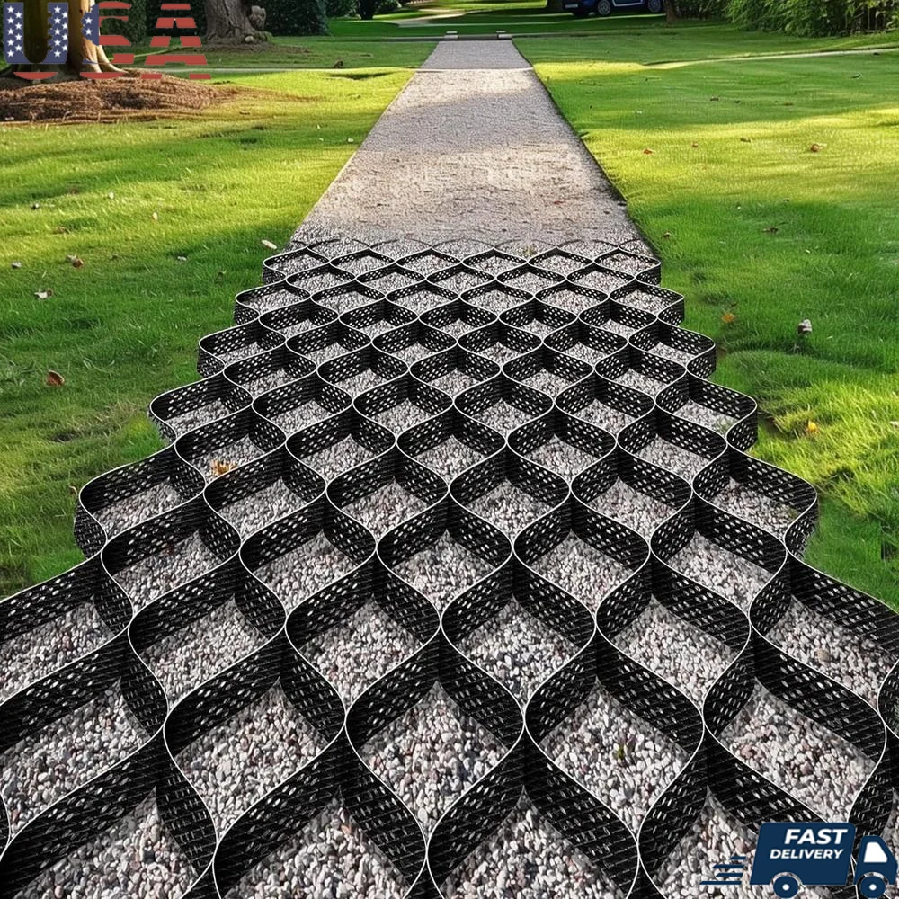 شبكة أرضية مثبت الحصى خلية جغرافية 4 بوصة عمق 9.8 × 16.4 قدم مادة HDPE متينة متعددة الأغراض خلية جغرافية سعة تحمل رائعة