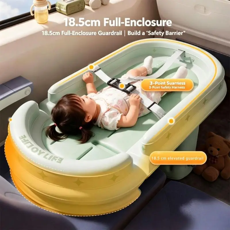 Comfortable PVC Baby Sleeping Pad Inflatable Infant Aircraft Bed For Travel Lightweight And Waterproof Design A2UB