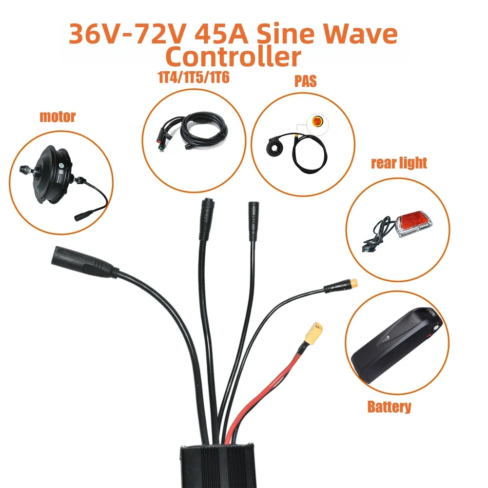 

Waterproof 1500W Brushless DC Motor Controller for Electric Bike with 36V 72V Voltage Range 45A Current Sine Wave Motor Control