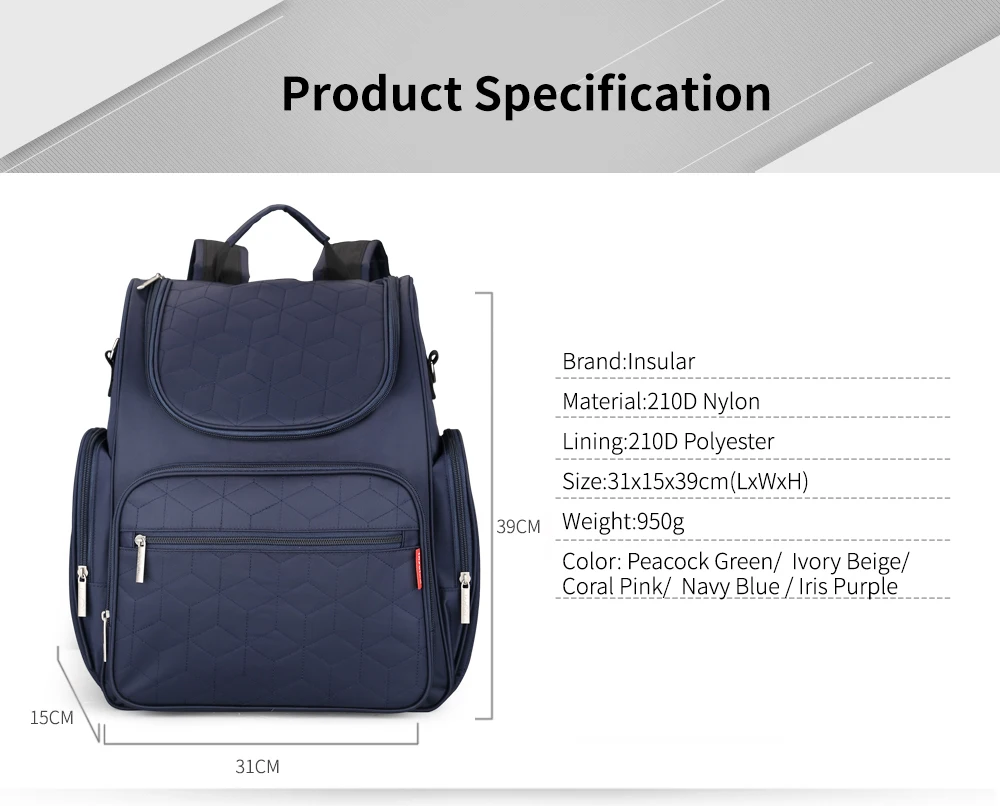 Mumie Mutterschaft Windel Windel Rucksack Große Kapazität Mama Kinderwagen Reise Rucksack Pflege Tasche für Baby Pflege Frauen Mode Tasche