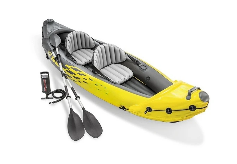 Single double kayak rubber boat fishing inflatable boat assault boat canoe paddle air pump