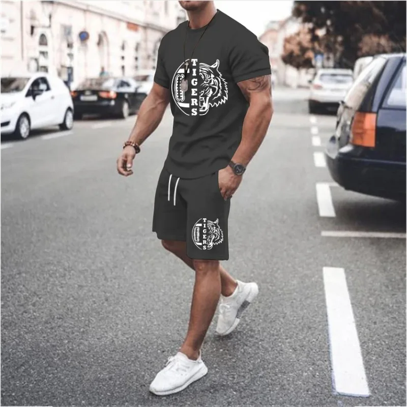 3D Print Oversized T Shirts Suits Men Shorts Tracksuit 2-piece Sets Breathable Sportswear 2 Piece Outfits Man Clothing S-4XL