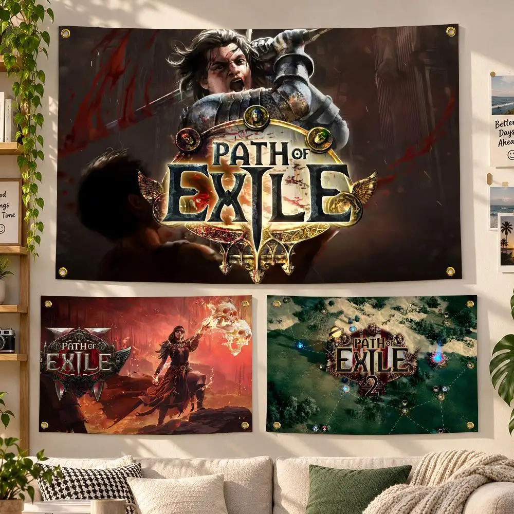 Game Path of Exile ARPG Flags Personalized Banner Flag Room Dorm Camping Picnic Garage Bar Outdoor Wall Decor