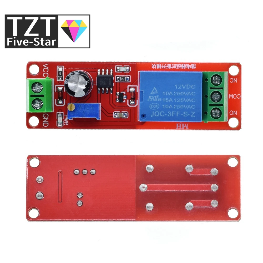 TZT DC 5V 12V Time Delay Relay NE555 Time Relay Shield Timing Relay Timer Control Switch Car Relays Pulse Generation Duty Cycle