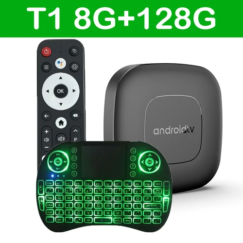 T1 Android 14 TV Box Smart Home Dual Wifi 2,4G y 5G 8K Video 6K Ram 4GB 8GB Rom 64GB 128GB reproductor multimedia Fast Ai Box Google Voice