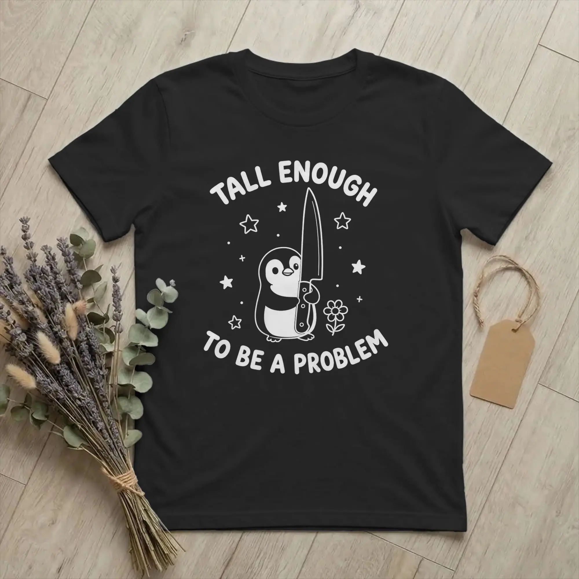 Tall Enough to Be A Problem T-Shirt Men Funny Duck Humor Cool Pure Cotton Tees Round Neck Short Sleeve T Shirt Original Clothing