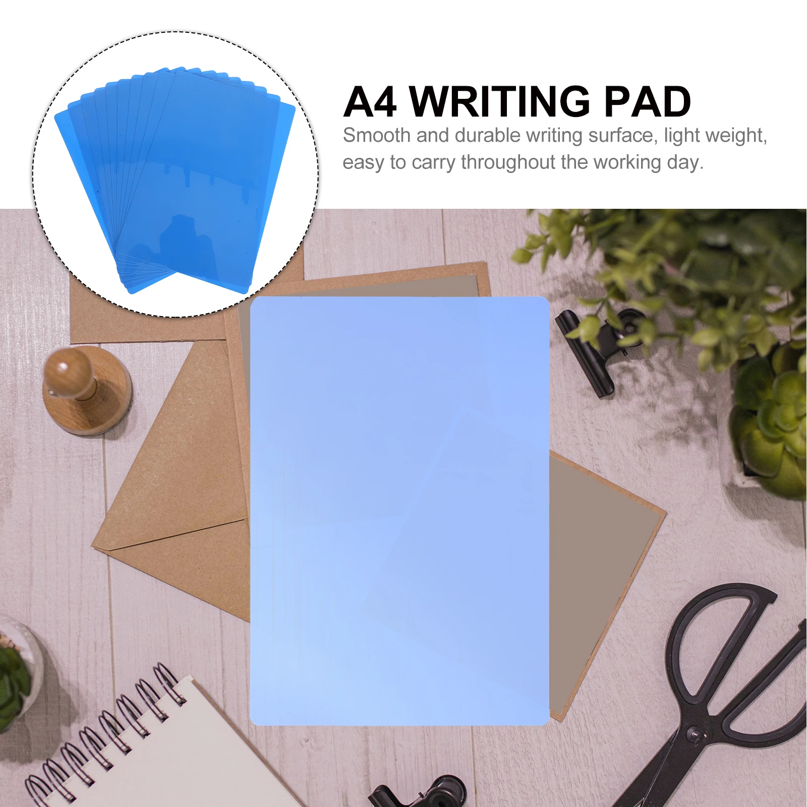 

10 Pcs Writing Pad Handwriting Tablet Exam Exercise Drawing PP Surface Lightweight Portable Study Writing Board Plain Paper Pad