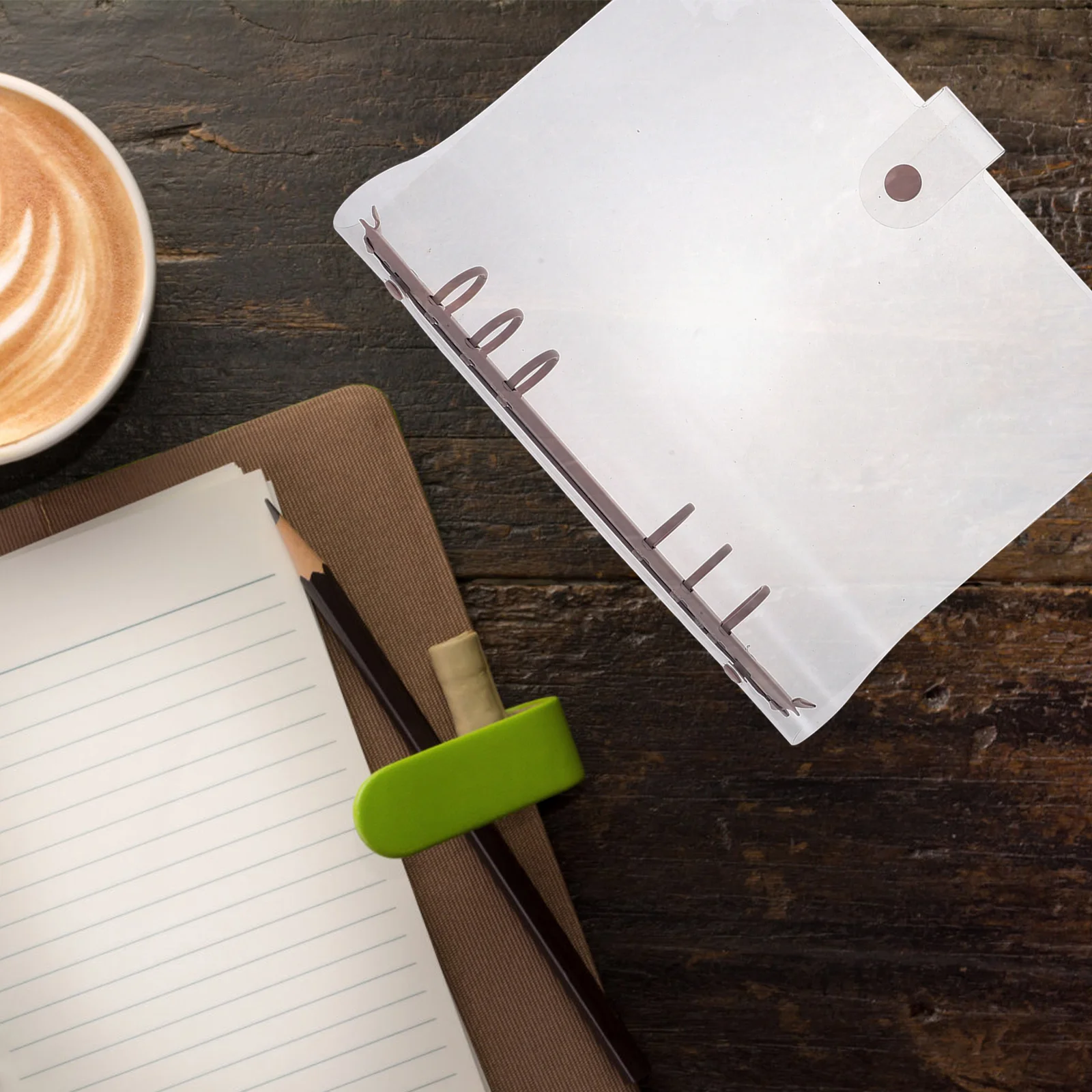 Loose Leaf Rings Notebook Circle Transparent Cover Student School Office Organizer Binder Book Rings Clamp Binder Mini